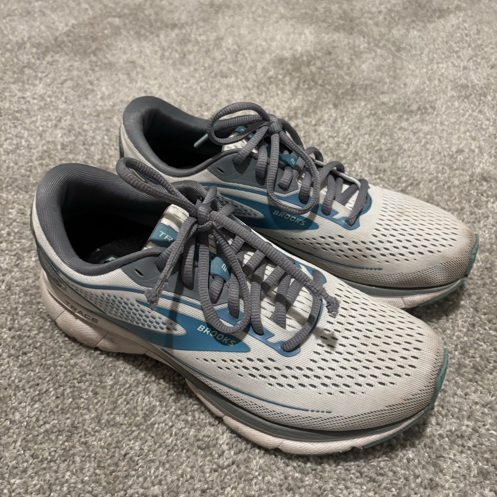 Women's Blue and white Brooks trace running shoes size 8.5